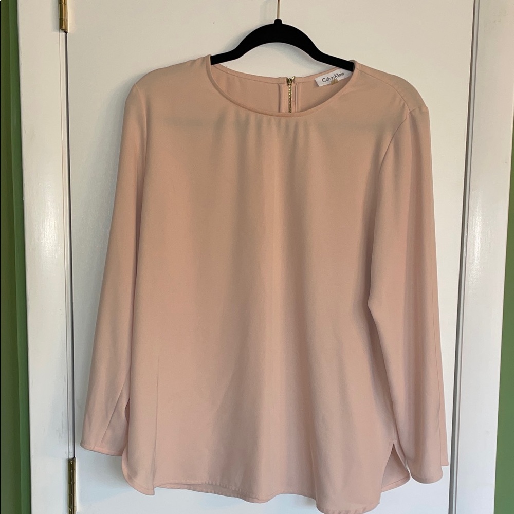 Calvin Klein Women's Soft Blush Nude Pink Blouse